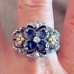 Barbara Bixby Iolite 925/18k gold ring